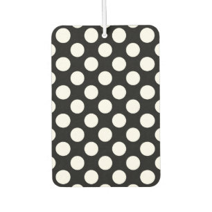 Désodorisant Pour Voiture Pois noirs et blancs, Motif Polka
