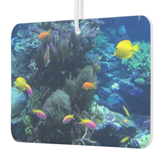 Désodorisant Pour Voiture Poisson Tropical Jaune Photo Sous L'Eau (Gauche)