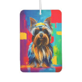 Désodorisant Pour Voiture Pop Art Yorkie Chien Funky Air Freshener (Devant)