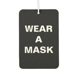 Désodorisant Pour Voiture Portez un masque, noir blanc minimaliste voiture
