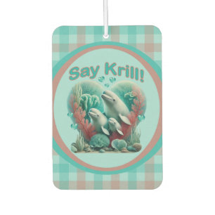 Désodorisant Pour Voiture Portrait de famille adorable d'une baleine "Dis Kr