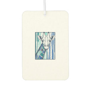 Désodorisant Pour Voiture Portrait de girafe coloré Gravure vintage vecteur