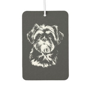 Désodorisant Pour Voiture Portrait de Shih Tzu Vêtements minimalistes
