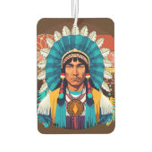 Désodorisant Pour Voiture Portrait puissant en chef amérindien (Dos)