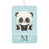 Désodorisant Pour Voiture Pot Polka personnalisé Monogram Cute Panda (Devant)