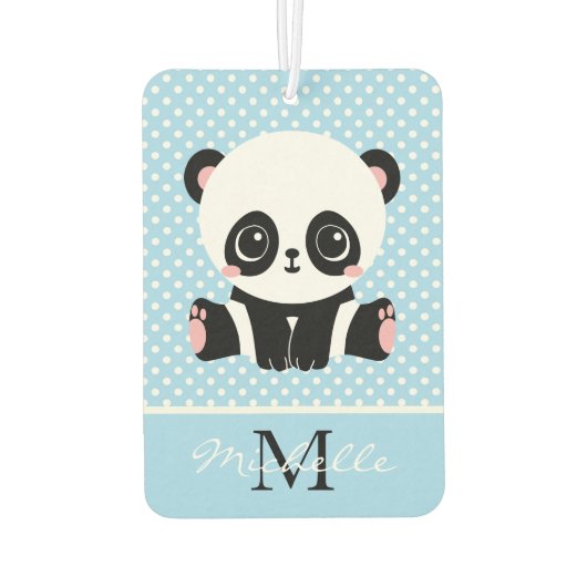 Désodorisant Pour Voiture Pot Polka personnalisé Monogram Cute Panda (Dos)