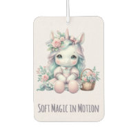 Poupée Licorne Kawaii Pastel avec Panier de Fleurs