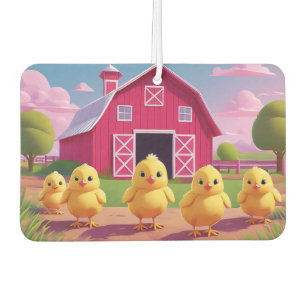 Désodorisant Pour Voiture Poussins dans la basse-cour Joyeux Printemps