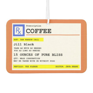 Désodorisant Pour Voiture Prescription Coffee Square Personalized