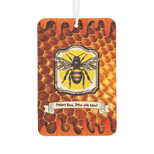 Désodorisant Pour Voiture Protéger le lecteur d'abeilles avec un texte perso (Dos)