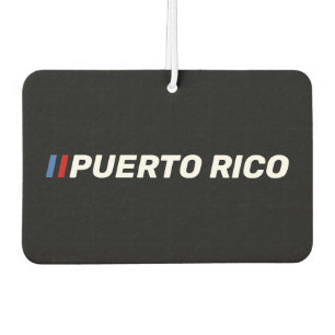 Désodorisant Pour Voiture Puerto Rico Noir Boricua Rouge et Bleu Accent