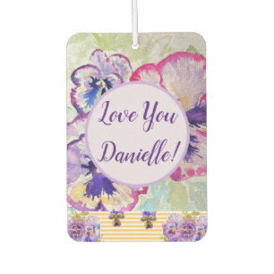 Désodorisant Pour Voiture Purple Pansy Flower Car Air Freshener