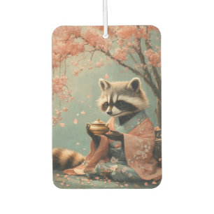 Désodorisant Pour Voiture Raccoon Bouddha : Thé Paisible Sous Cherry Tree