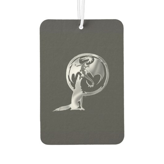 Désodorisant Pour Voiture Rafraîchiseur d'air de voiture d'étain Wolf et Dra (Dos)