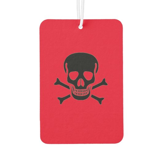 Désodorisant Pour Voiture Rafraîchiseur d'air de voiture rouge crâne noir (Dos)