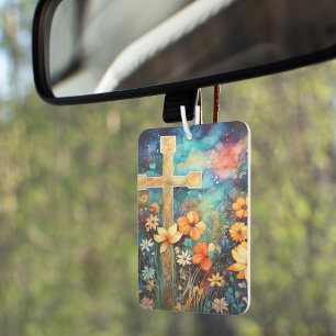 Désodorisant Pour Voiture Rafraîchissez votre espace avec foi : Croix chréti