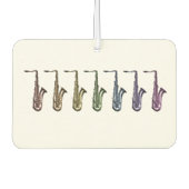 Désodorisant Pour Voiture Rainbow Saxophones Music Art | Colorful Saxophone  (Devant)