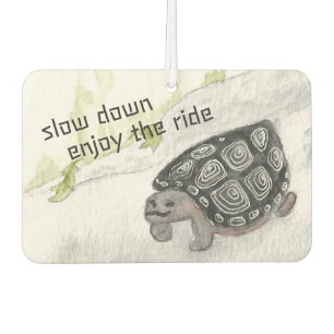 Désodorisant Pour Voiture Ralentissez Profitez de la tortue aquarelle Ride