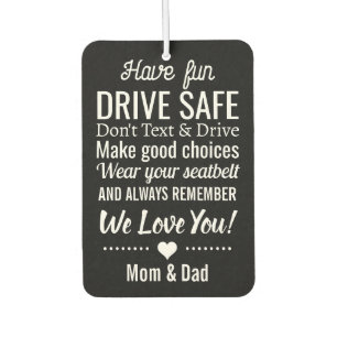 Désodorisant Pour Voiture Rappel de conduite sécuritaire pour fils/fille ave