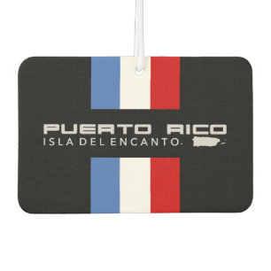 Désodorisant Pour Voiture Rayures sportives de Porto Rico Carte de l'île g