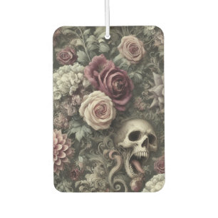 Désodorisant Pour Voiture Reaping in the Rose - Gothic Floral Skull