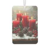 Désodorisant Pour Voiture Red Christmas Candles Pine Cones Holly (Dos)