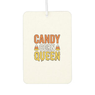 Désodorisant Pour Voiture Reine de Candy Corn Design de T-Shirt Halloween Vi