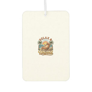 Désodorisant Pour Voiture Relax & Unwind Chat de Plage Design de Gravure Vin