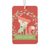 Désodorisant Pour Voiture Renard de Noël rouge et vert (Dos)