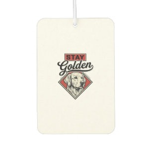 Désodorisant Pour Voiture Restez Retriever doré Vintage Chien Vector Design_