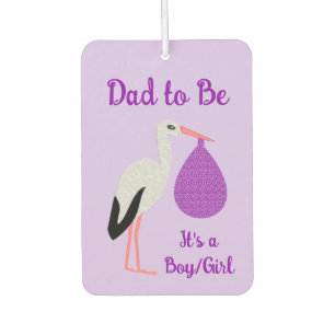 Désodorisant Pour Voiture Révélation du sexe du bébé cigogne violet neutre