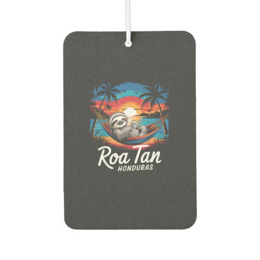 Désodorisant Pour Voiture Roatan Sloth, Roatan Honduras Sloth, Roatan T-Shir (Devant)