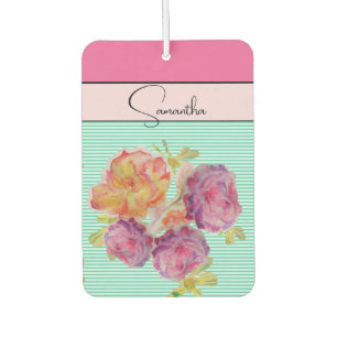 Désodorisant Pour Voiture Rose rouge rose aquarelle roses floral Fleur Télép