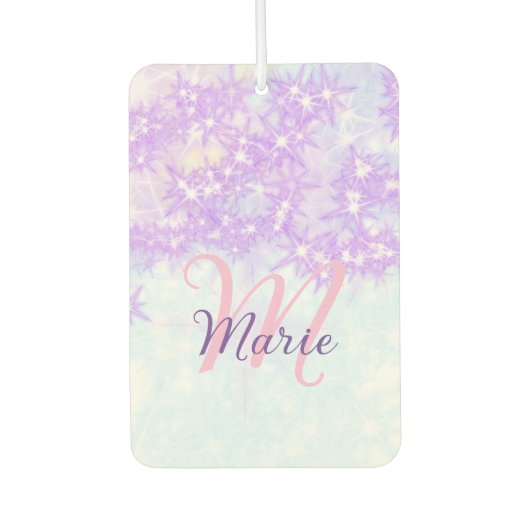 Désodorisant Pour Voiture Rose violet étoile de parties scintillant monogram (Devant)