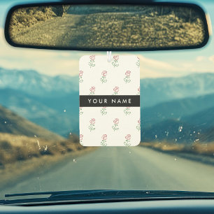 Désodorisant Pour Voiture Roses Rouges, Motif De Roses, Votre Nom