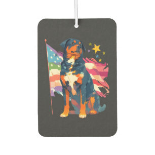 Désodorisant Pour Voiture Rottweiler patriotique avec drapeau américain