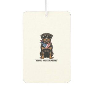 Désodorisant Pour Voiture Rottweiler Patriotique Chien Héros Design Vintage_