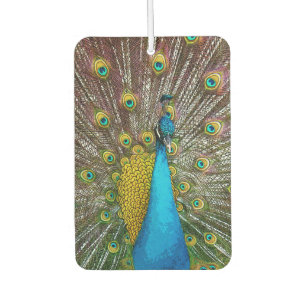 Désodorisant Pour Voiture Royal Peacock avec Teal Gold et Blue Plumage