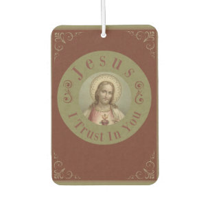 Désodorisant Pour Voiture Sacré Coeur de Jésus Je fais confiance en vous