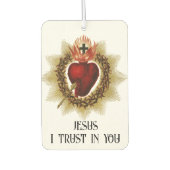 Désodorisant Pour Voiture Sacré Coeur de Jésus Traditionnel Catholique (Devant)