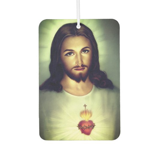 Désodorisant Pour Voiture Sacred Heart of Jesus Photo Car Air Freshener (Devant)
