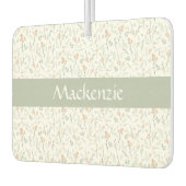 Désodorisant Pour Voiture Sage Watercolor Wildflower Floral Custom Name (Gauche)