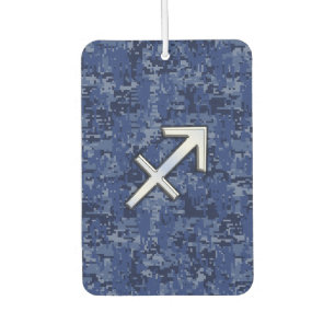 Désodorisant Pour Voiture Sagittarius Zodiac Sign on Navy Camouflage numériq
