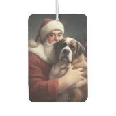 Désodorisant Pour Voiture Saint Bernard avec le Père Noël Festif Noël (Devant)