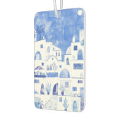 Désodorisant Pour Voiture Santorin Grèce bleu et blanc aquarelle Art (Gauche)