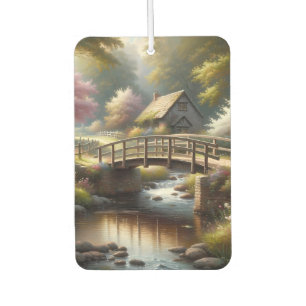 Désodorisant Pour Voiture Scène de cottage printanier Cottagecore
