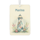 Désodorisant Pour Voiture Scène florale côtière du phare patchwork (Dos)