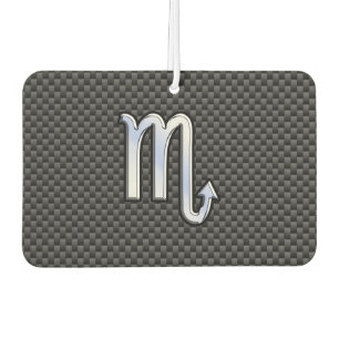 Désodorisant Pour Voiture Scorpio Zodiac Sign on Carbon Fibre Print