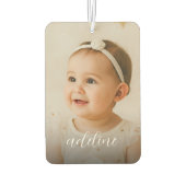 Désodorisant Pour Voiture Script de nom photo de bébé personnalisé (Dos)
