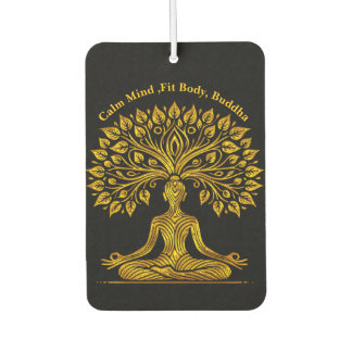 Désodorisant Pour Voiture Sculpture de Bouddha d'or complexe